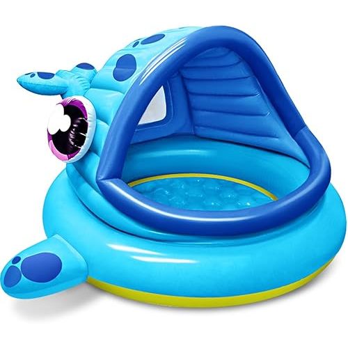 JOYIN Inflatable Shade Kiddie Pool,Whale Baby Pool Tent, Infant Swimming Pool for Kids (54" x 56" x 28"),Blow Up Toddler Pool for Swim Party Toys Summer Water Beach Fun