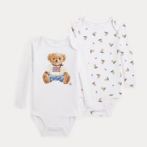 Polo Bear Cotton Bodysuit 2-Pack