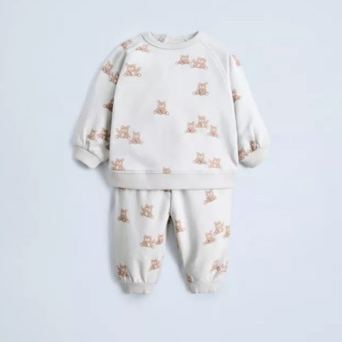 PRINTED SWEATSHIRT AND PANTS PACK - Light gray | ZARA 3-6 months