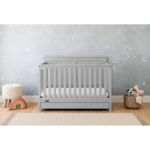Graco Hadley 5-in-1 Convertible Crib with Drawer - Pebble Gray