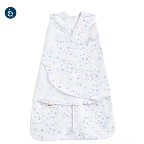 Cotton Swaddle Midnight Moons Blue S | HALO