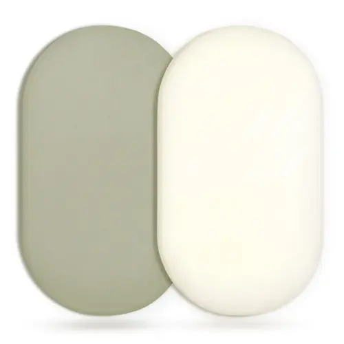 GRSSDER Stretchy Ultra Soft Fitted Bassinet Sheet 2 Pack, Universal Fit for Bassinets Baby Cradle Moses Basket Oval Rectangle Mattress Safe and Snug, Jersey Bassinet Sheets for Girls, Cream/Sage