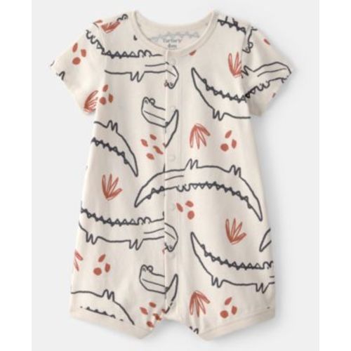 Baby Boys' Alligator Printed Snap-Up Romper