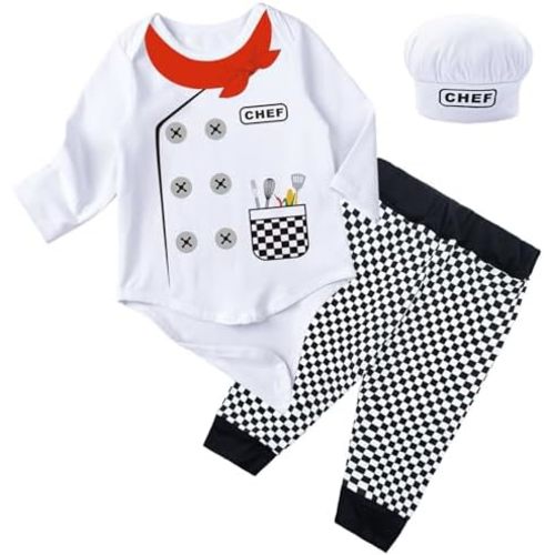 Baby Boys Chef Doctor Pirate Outfit Newborn Infant Police Officer Uniform Halloween Cowboy Sheriff Woody Costume