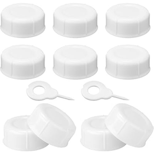 10pcs Narrow Baby Bottle Caps for Dr Brown & Medela Bottles, BPA Free Travel and Storage Baby Bottle Lids Replacement with Punch Needles for Ameda & More Accessories (White)