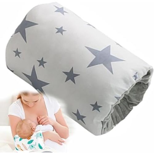 Cozy Cradle Pillow, Cozy Cradle Arm Pillow, Baby Nursing Pillow Head Support Pillow for Breastfeeding Bottle Feeding (Gray Pinstripes)