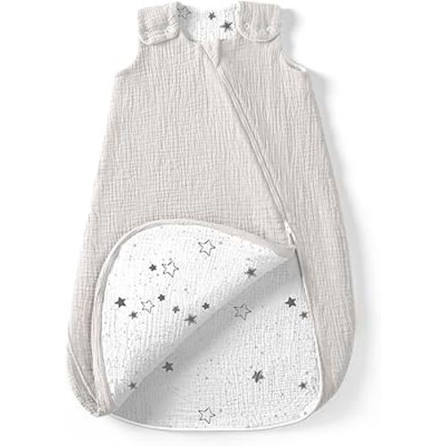 lulumoon Sleep Sack Muslin for Baby: Cotton Wearable Blanket for 15-24 Months - Soft Lightweight Ideal for Nursery Lounge Nighttime Naptime