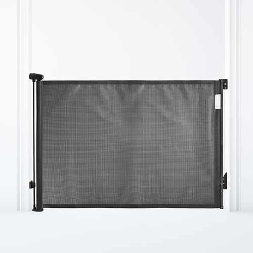 Dreambaby Glide N Hide 35'' Extra Tall, 55'' Wide Retractable Baby Gate - Ideal for Stairs, Doorways & Halls, Durable Mesh, EZY-Check Indicator, Dog & Pet Gate