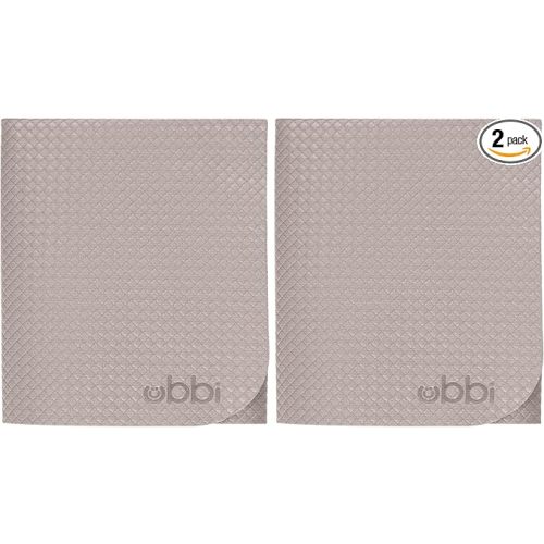 Ubbi On-The-Go Diaper Changing Baby Mat, Soft and Comfortable Diaper Bag Accessory Must Have for Newborns, Easy to Clean, Portable Folding Pad, Baby Traveling Accessories, Taupe (Pack of 2)