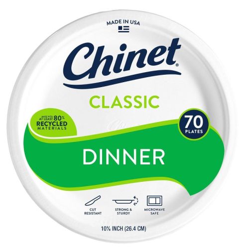 Chinet Classic Dinner Plate 10 3/8" - 70ct