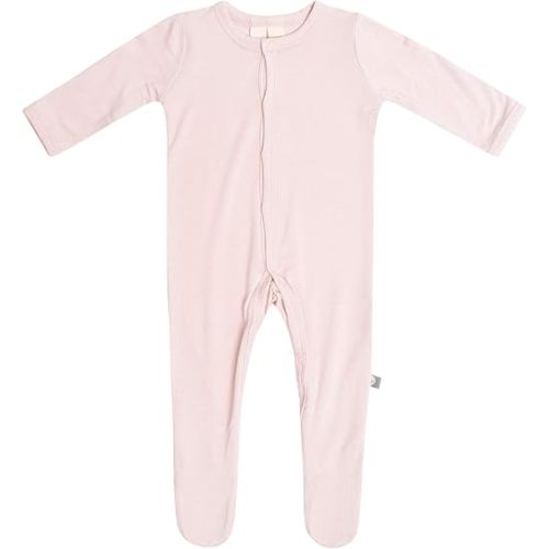 KYTE BABY Unisex Soft Bamboo Rayon Footies, Snap Closure, 3-6 Months, Blush