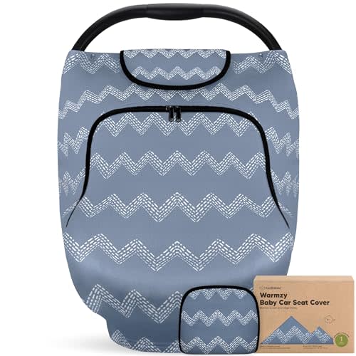 Car Seat Cover for Babies - Baby Car Seat Canopy for Spring, Autumn, Winter - Universal Stretch Fit Car Seat Cover for Babies, Boys, Girls - Breastfeeding Nursing Cover -Infant Carseat Cover (Indigo)