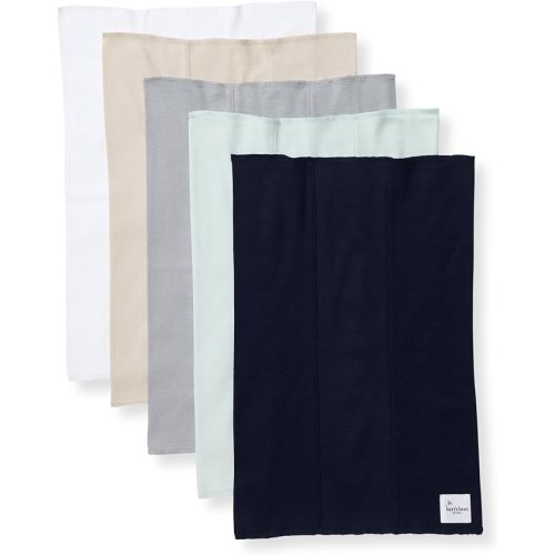 Burt's Bees Baby Infant Burp Cloths, 100% Organic Cotton Extra Absorbent Soft Fabric Drool Cloths, 5-Pack Newborn Must-Have Essential Large Burping Cloths, One Size 17 x 11.75 Inches