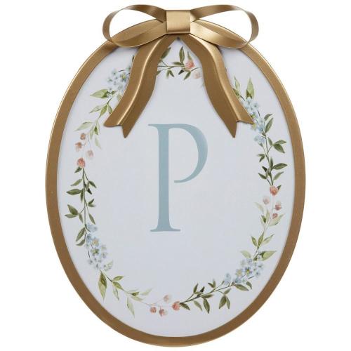 Gold Bow & Floral Letter Wood Wall Decor