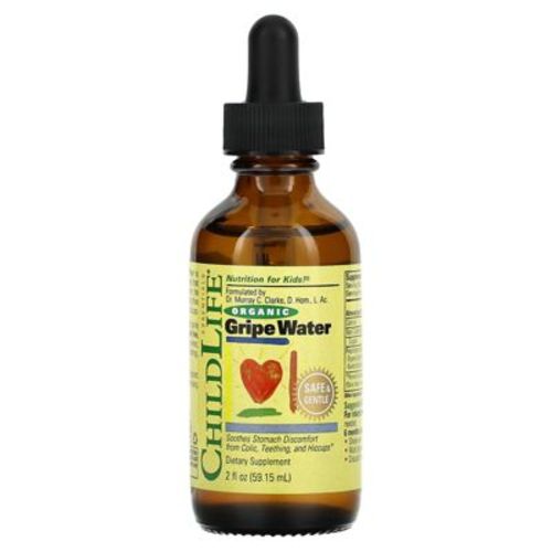 CHILDLIFE ESSENTIALS Organic Gripe Water for Newborns - Soothes Occasional Stomach Discomfort Associated with Colic, Teething, & Hiccups in Infants &