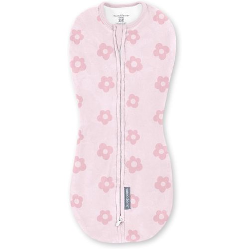 SwaddleMe by Ingenuity Compression Baby Swaddle Pod, Two-Way Zipper for Easy Diaper Changes, Improves Sleep & Calms Startle Reflex, 0-2 Months, 1.0 TOG, 1-Pack - Flower Confetti