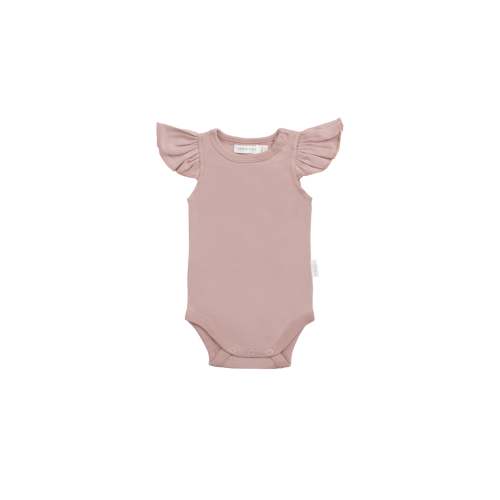Organic Cotton Fleur Bodysuit - Powder Pink