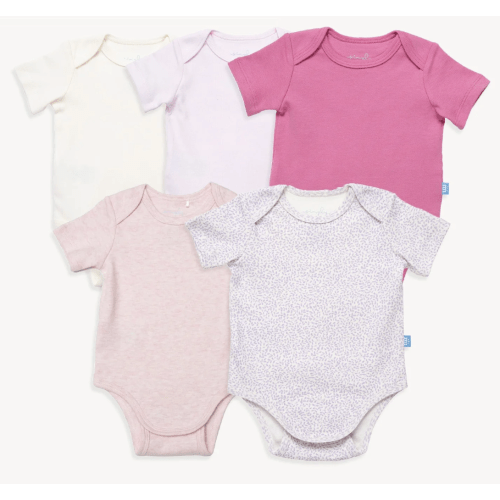 0-3 months pretty in pink organic cotton magnetic bodysuit | 5 set – Magnetic Me