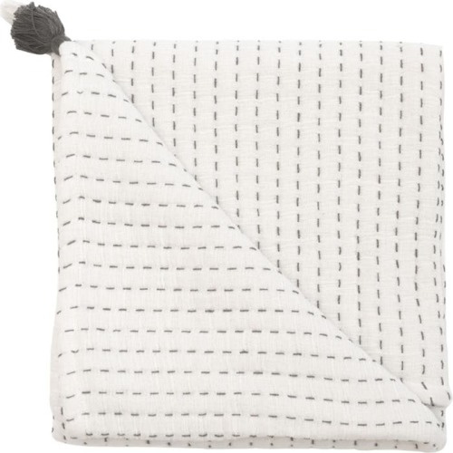 CRANE BABY Luxe Cotton Baby Blanket, White
