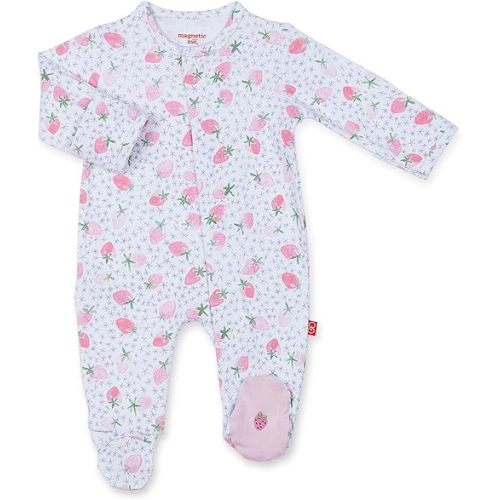 Magnetic Me Footie Pajamas - 100% Organic Cotton Baby Pajamas - Quick Magnetic Fastener Sleeper for Baby Boy and Girl