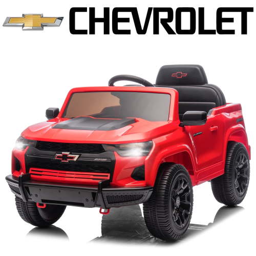 UBesGoo 12V Licensed Chevrolet Colorado Electric Ride on Car Toy for Toddler Kid w/ Remote Control, LED Lights, Red