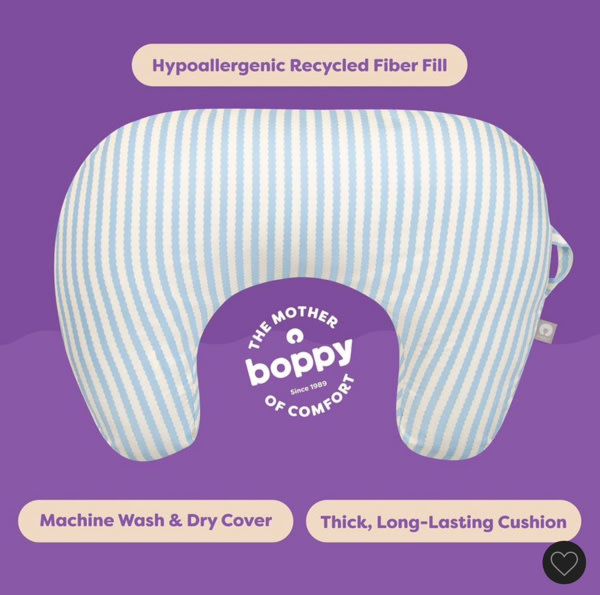 Boppy New Nursing Pillow - Vintage Blue Stripes