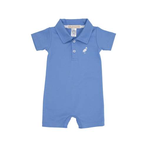 Sir Proper's Romper - Barbados Blue with Worth Avenue White Stork