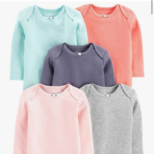 Simple Joys by Carter's Baby Girls' Long-Sleeve Bodysuit, Pack of 5