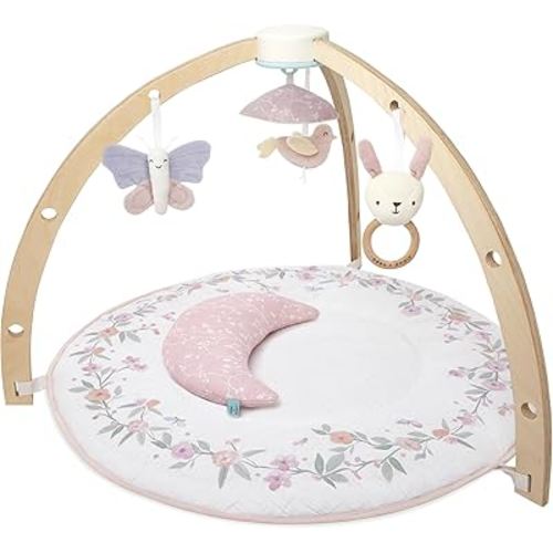 aden + anais Play and Discover Baby Activity Gym – 30+ Developmental Benefits - 3 Attachable Toys + Plush Tummy Time Pillow – 100% Cotton Muslin – Machine Washable – Ma Fleur