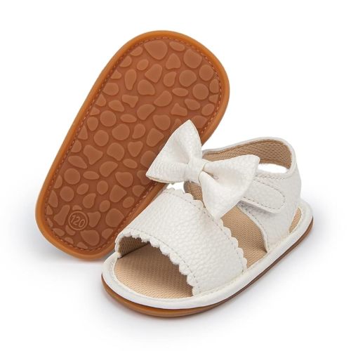 Infant Boys Girls Sandals Breathable Premium Baby Summer Outdoor Casual Beach Shoes Lightweight Toddler Flower Bowknot Anti Slip Rubber Sole Newborn Prewalker First Crib Shoes