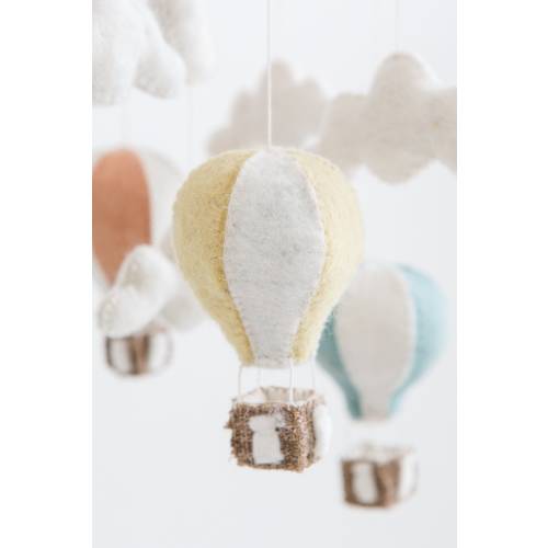 Hot Air Balloon Mobile / Gender Netural Crib mobile / Felt Baby Mobiles / Hot Air balloon Nursery / Unisex Baby Gifts / Neutral Baby Room