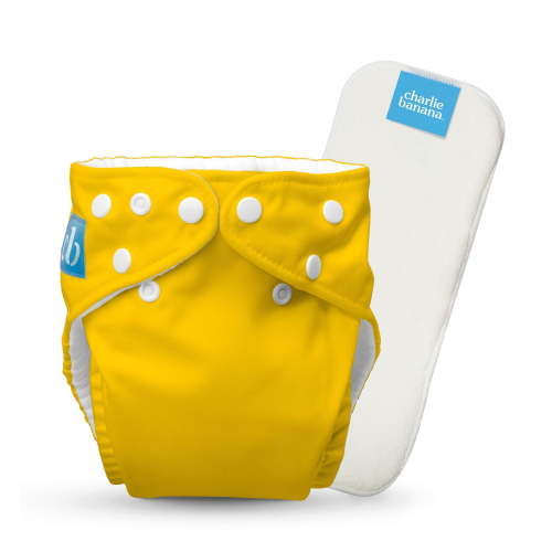 Charlie Banana Baby Washable Reusable Cloth Diapers One-Size Multi-Color CB Yellow 1 Pack