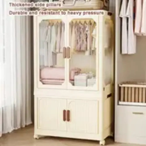 Versatile folding storage cabinet doors wheels stackable