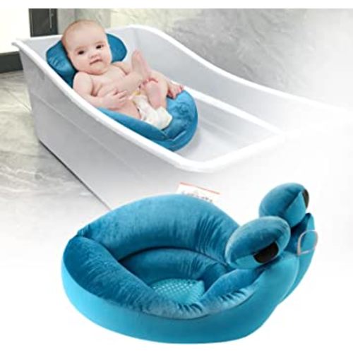 EASICOZI Cute Shape Baby Bath tub, Soft Sink Bather, New Born Bath Mat (Blue)