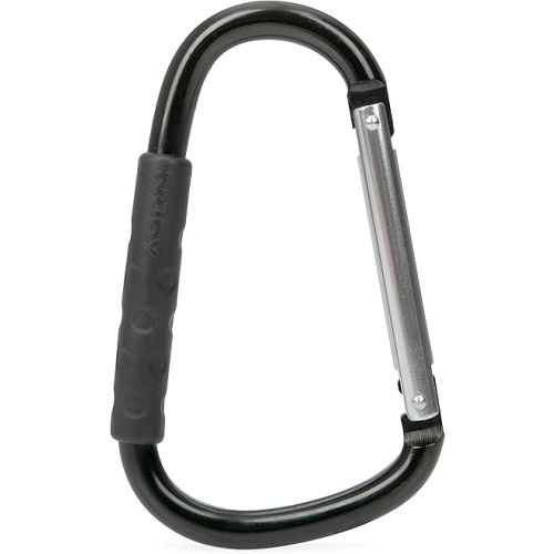 Nuby Large Handy Hook Carabiner Stroller Clip with Textured Soft Grip - Black