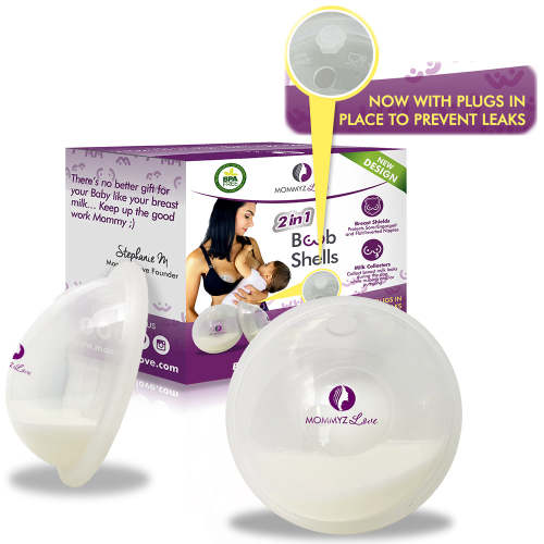 Mommyz Love Breast Shell & Milk Catcher for Breastfeeding Relief - With PLUGS