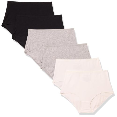 Amazon Essentials Women's Cotton High Waisted Underwear, Pack of 6