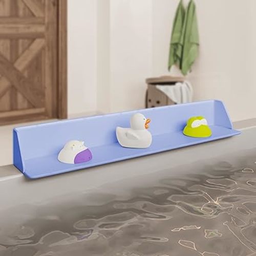 PlayPad, 3-Ft Long with SplashGuard for Bathtub, 5-Inch Tall - Kids Mess-Free Bath and No Leaks with Strong Suction Cups - Ocean Blue