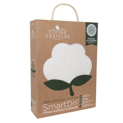 Living Textiles Smart-Dri Organic Mattress Protector Cradle White | Cradle | Baby Bunting AU