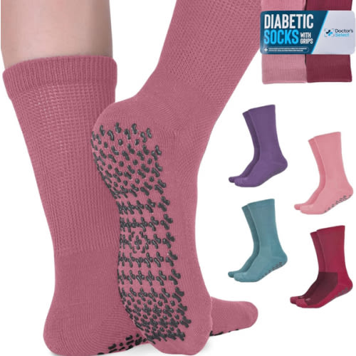 Diabetic Socks for Women and Men - 4 Pairs Non Binding & Non Slip Socks