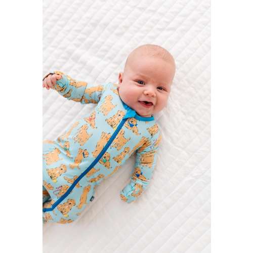 Golden Retriever Footie Pajama Non Slip, Finest Eco-Friendly Bamboo Viscose Fabric