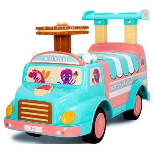 Spark Create Imagine Interactive Ice Cream Truck Push Ride-On Toy for Boys and Girls Ages 1-3 Years