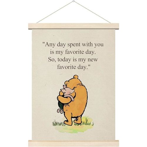 Tillfuru Classic Winnie Poster Hanger, Inspirational Quotes Wall Art Decorations, Christian Religious Wall Art Gifts, Pooh's Wall Decor, for Nursery Classrooms Rooms Living Rooms 12x16 Inch