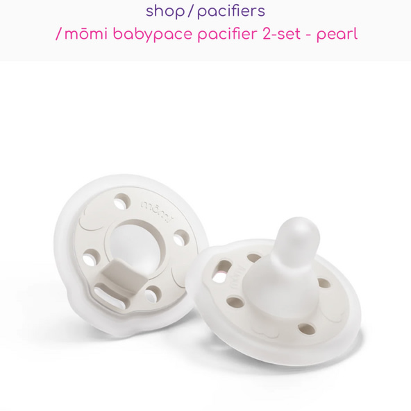 mōmi babypace pacifier 2-set - pearl