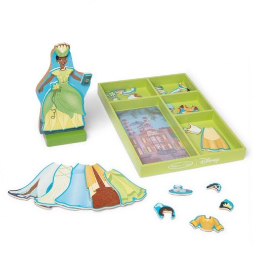 Melissa & Doug Disney Wooden Magnetic Dress Up Tiana: Skill Development & Creative Play, 32-Piece Set