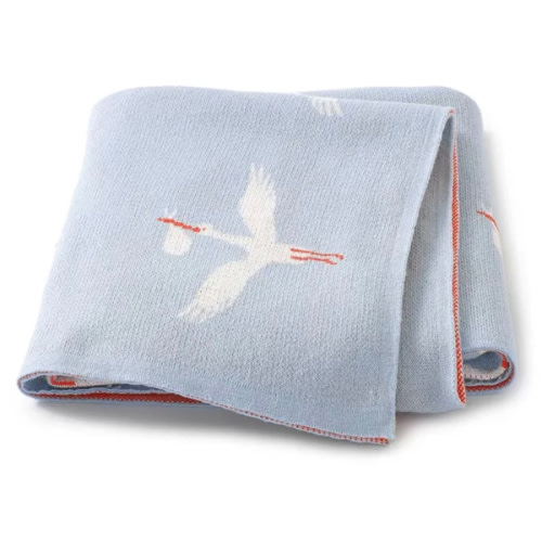Crane Knitted Blanket