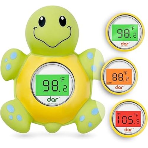 Baby Bath Thermometer, Digital Water Temperature Thermometer with 3 Color Backlit and Temperature Warning, Safety Bath Tube Thermometer Floating Toy for Infant, Toddler