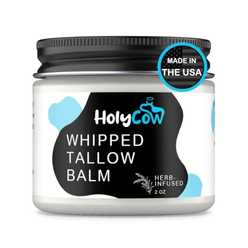 Beef Tallow For Skin - Whipped Tallow Balm with Organic Jojoba Oil (Unscented/Herb-Infused), Grass Fed Beef Tallow Face Moisturizer for Eczema, Baby, Lip Balm - Lotion For Extremely Dry Skin