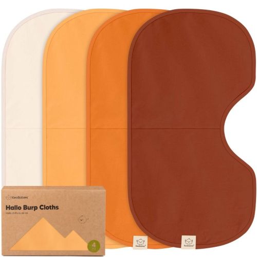 Keababies 4pk Hallo Baby Burp Cloths, Organic Cotton Burp Cloth For Girls, Boys, Soft & Absorbent Burping Cloths (phase)