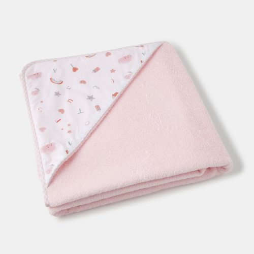Capa de baño Cotton Juice Baby Home Abecedario estampada rosa
